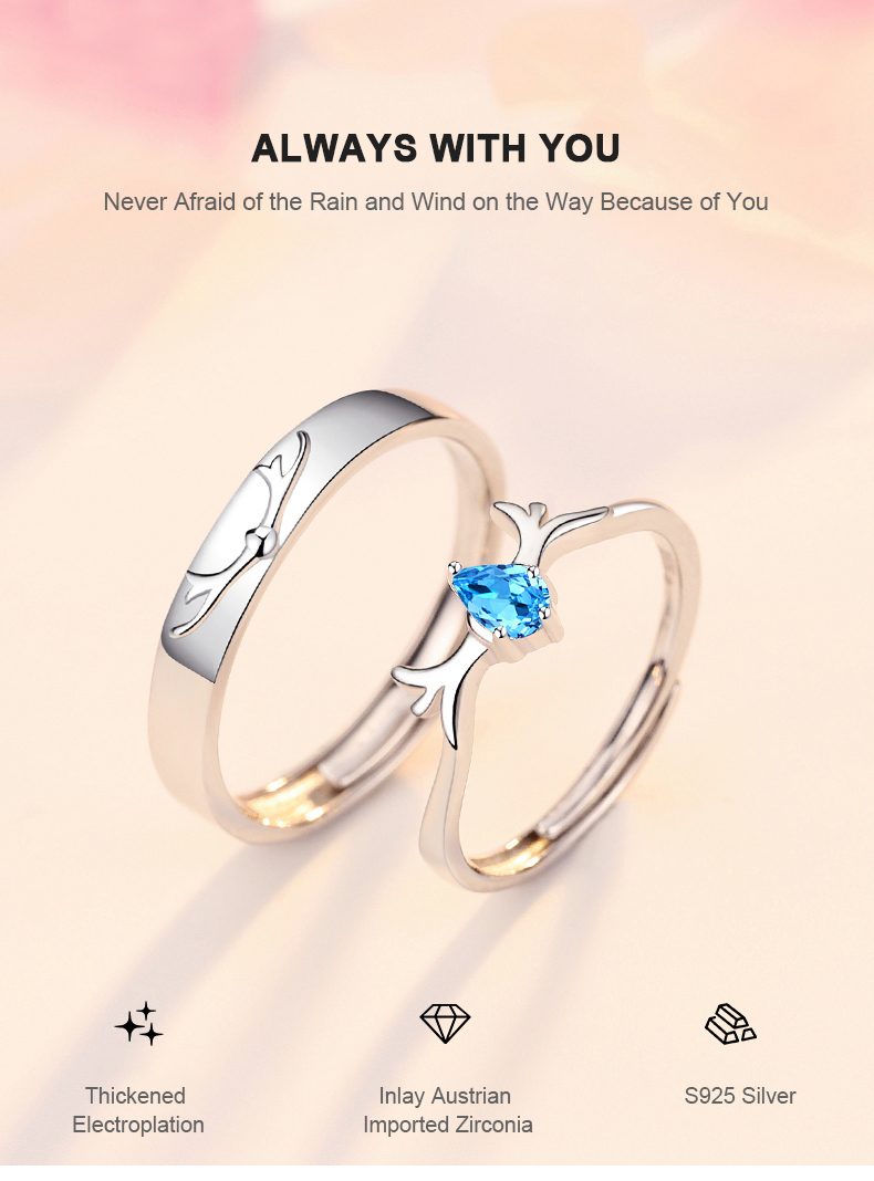 ALWAYS WITH YOU DEER SHAPE LOVER RINGS.j